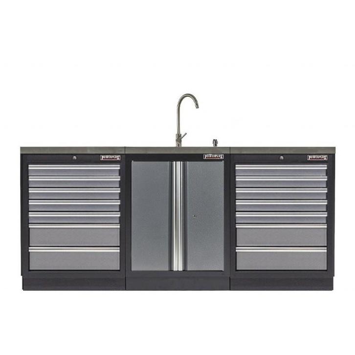 Werkbank set met MDF werkblad met RVS plaat omkleed - 14, Doe-het-zelf en Verbouw, Werkbanken, Ophalen of Verzenden