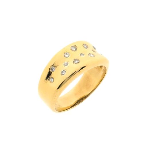 Gouden ring met diamant | 0,25 ct. (geelgoud) (geelgoud), Sieraden, Tassen en Uiterlijk, Ringen, Dame, Met edelsteen, Overige kleuren