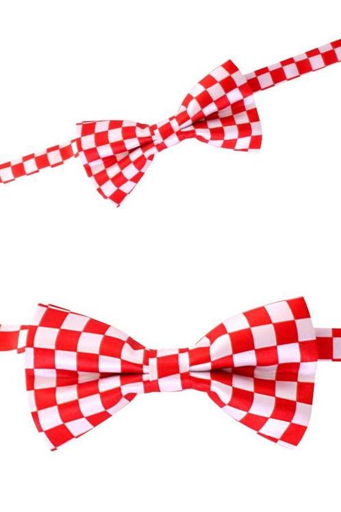 Luxe strik brabant rood/wit geblokt, Kleding | Dames, Carnavalskleding en Feestkleding, Nieuw, Ophalen of Verzenden