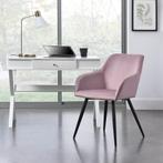 Loungestoel / Eetkamerstoel Tarje - 2-Delig - Roze - Velvet, Huis en Inrichting, Stoelen, Verzenden, Nieuw