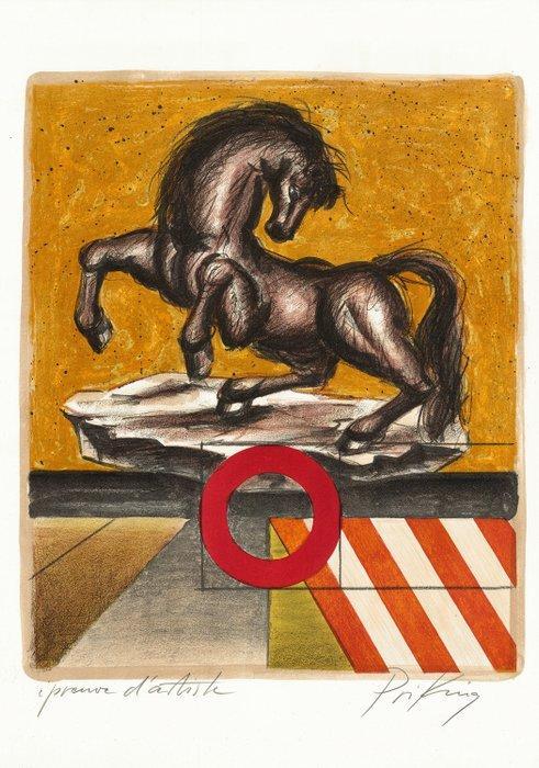 Franz Priking (1929-1979) - Après lorage, Cheval cabré, Antiek en Kunst, Antiek | Overige Antiek