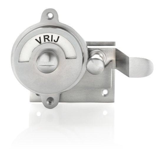 WC slot hendel vrij-bezet mat nikkel - retro WC sluiting..., Doe-het-zelf en Verbouw, Hang- en Sluitwerk, Slot, Nieuw, Koper of Messing