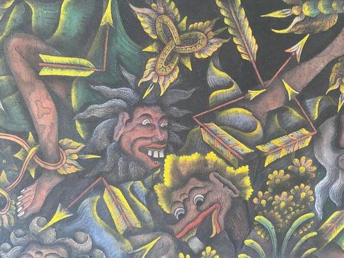 Balinese voorstelling - Indonesië - 20e eeuw, Antiek en Kunst, Kunst | Niet-Westerse kunst