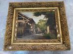 Ecole francaise XXe - Village, Antiek en Kunst, Kunst | Schilderijen | Klassiek