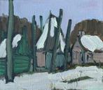 Wim van der Veer (1939) - Wintergezicht van een boerderij