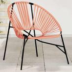 vidaXL Tuinstoel Egg poly rattan zwart en oranje, Tuin en Terras, Tuinstoelen, Verzenden, Nieuw, Rotan