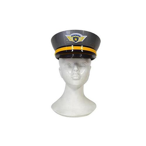 Pilotenpetten grijs plastic volwassenen - Politiepetten, Hobby en Vrije tijd, Feestartikelen, Ophalen of Verzenden