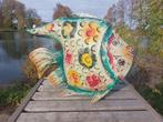 Beeld, 60 cm long handmade tropical fisch - 46 cm - blik