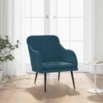vidaXL Fauteuil 63x76x80 cm fluweel blauw, Huis en Inrichting, Fauteuils, Verzenden, Nieuw