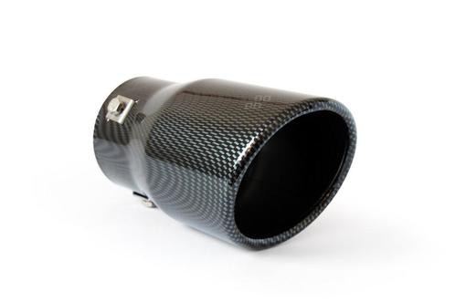 90mm RVS uitlaat sierstuk Carbon - MT 007C, Auto diversen, Tuning en Styling, Verzenden