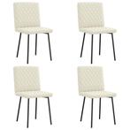 vidaXL Eetkamerstoelen 4 st fluweel crèmekleurig, Verzenden, Nieuw
