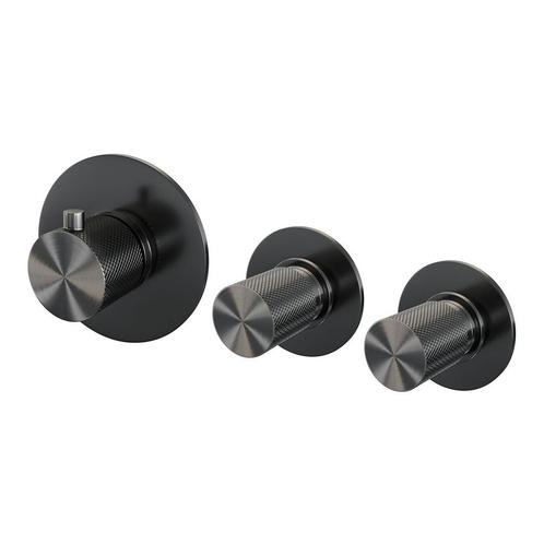 Inbouwthermostaat Brauer Gunmetal Carving en 2 Stopkranen, Doe-het-zelf en Verbouw, Sanitair, Kraan, Nieuw, Ophalen of Verzenden