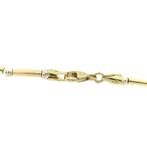 Bicolor gouden staafjes collier (Ketting), Sieraden, Tassen en Uiterlijk, Kettingen, Ophalen of Verzenden, Gebruikt, Overige kleuren