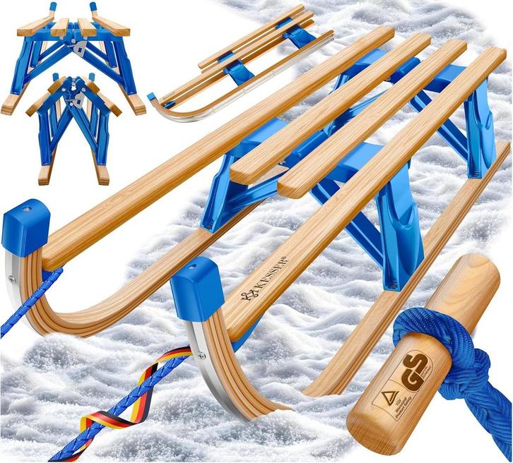 KESSER® Houten slee, premium kinderslee, opvouwbare kindersl, Kinderen en Baby's, Speelgoed | Overig, Nieuw, Verzenden