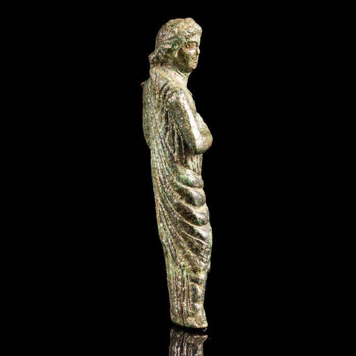 Oud-Romeins Bronzen godinnenbeeldje met hoorn des overvloeds, Antiek en Kunst, Antiek | Overige Antiek