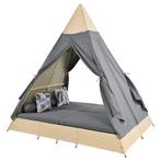 Merax Tuin Loungeset Tent - Polyrattan Tuinset 4 Personen, 4 zitplaatsen, Nieuw, Loungeset, Bank