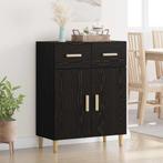vidaXL Dressoir met lade Zwart eiken 34 x 69.5 x 89 cm, Verzenden, Nieuw, Overige houtsoorten, Minder dan 50 cm