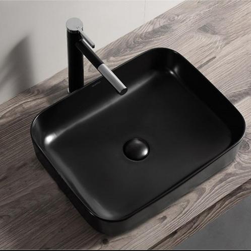 Opbouw Waskom BWS Blitz 50x40x14 cm Keramiek Zwart, Doe-het-zelf en Verbouw, Sanitair, Overige typen, Nieuw, Ophalen of Verzenden