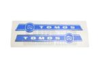 Tomos Sticker Tank logo blauw / zilver, Fietsen en Brommers, Brommeronderdelen | Algemeen, Nieuw, Verzenden