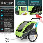 KESSER® Fietsaanhanger - Kinderaanhanger - Max. 40kg - Groen, Verzenden, Nieuw