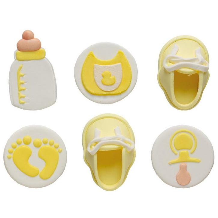 Suikerdecoratie Baby Party 3D 6st., Hobby en Vrije tijd, Taarten en Cupcakes maken, Nieuw, Verzenden