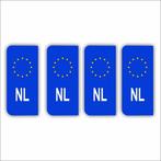 NL - kenteken sticker - set 4 stuks - blauw geel, Auto diversen, Verzenden