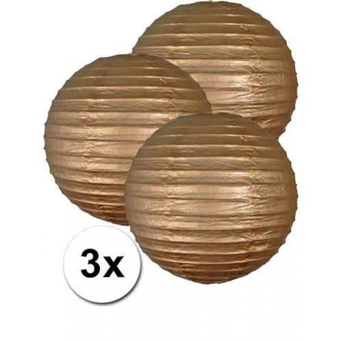Gouden lampionnen 35 cm 3 stuks - Lampionnen, Hobby en Vrije tijd, Feestartikelen, Ophalen of Verzenden
