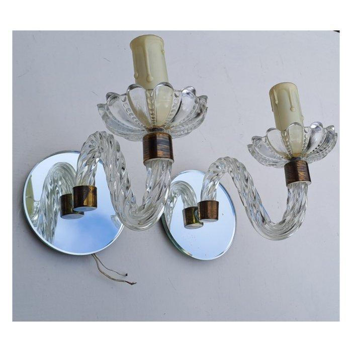 Wandlamp (2) - Glas - Vintage wandlampen, Antiek en Kunst, Curiosa en Brocante