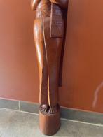 130 cm Hand-Carved Wooden Statue of a Thai Woman in “Wai”