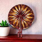 Afrikaanse handwaaier - Ankara print waaier - Kujoe - Donker, Huis en Inrichting, Woonaccessoires | Wanddecoraties, Ophalen of Verzenden