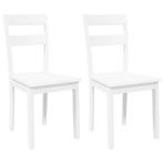 Eetkamerstoelen Rubberhout Wit | Tweedekansje 2st, Twee, Wit, Nieuw, Ophalen of Verzenden
