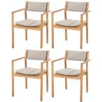 Levi stapelbare tuinstoel teak 4 Seasons Outdoor set van 4, Tuin en Terras, Tuinstoelen, Ophalen of Verzenden, Nieuw, Teakhout