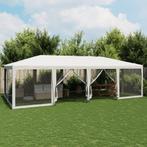 vidaXL Partytent met 12 mesh zijwanden 8x4 m HDPE wit, Tuin en Terras, Partytenten, Verzenden, Nieuw