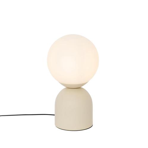 Hotel chique tafellamp beige met opaal glas - Pallon Trend, Huis en Inrichting, Lampen | Tafellampen, Nieuw, Overige materialen