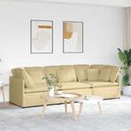 vidaXL Modulaire bank met kussens corduroy stof lichtgroen, Verzenden, Nieuw, Stof