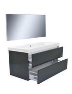 Vision meubelset (incl. spiegel) 100 cm hoogglans grijs, Nieuw, Ophalen of Verzenden