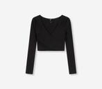 -50% Alix The Label  Alix The Label Fake wrap crop top -  ma, Kleding | Dames, Tops, Verzenden, Nieuw, Zwart