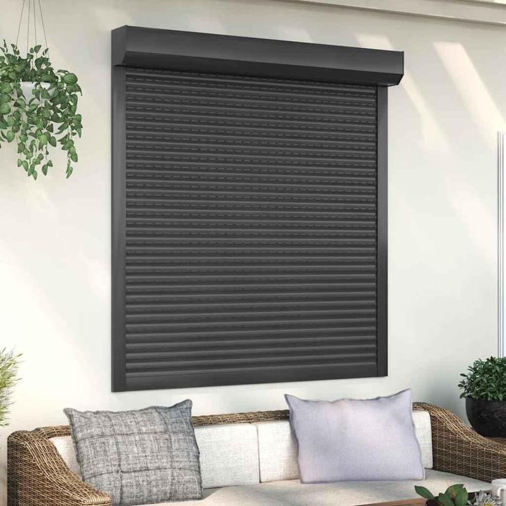 vidaXL Rolluik 130x140 cm aluminium antracietkleurig, Doe-het-zelf en Verbouw, Kozijnen en Schuifpuien, Nieuw, Verzenden