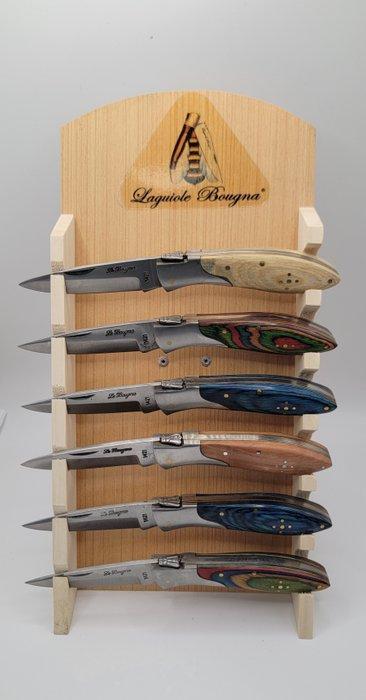 Laguiole Bougna - Tafelmessenset (6) - Hout, Messing, Staal, Antiek en Kunst, Antiek | Keukenbenodigdheden