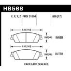 Hawk 07 Chevy Tahoe LTZ LTS Rear Brake Pads - HB568Y.666, Auto-onderdelen, Ophalen of Verzenden, Nieuw