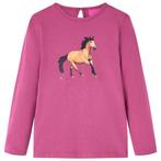 vidaXL Kindershirt met lange mouwen 92 frambooskleurig, Verzenden, Nieuw