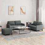 vidaXL 3-delige Loungeset met kussens stof donkergrijs, Huis en Inrichting, Verzenden, Nieuw, Vierpersoons of meer, Stof