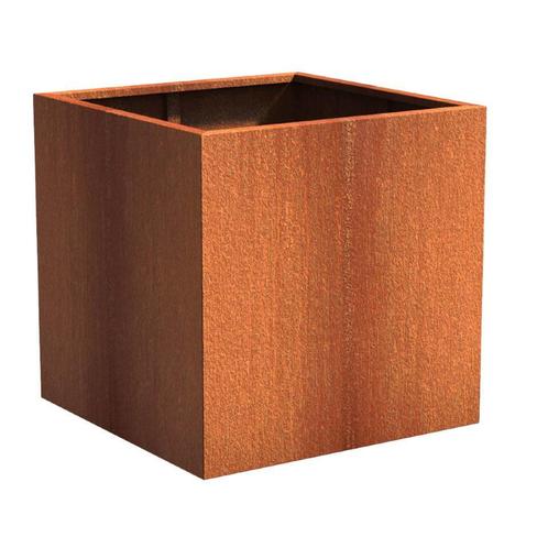 Cortenstaal plantenbak 100x100x100cm - Met bodem, Tuin en Terras, Bloembakken en Plantenbakken, 60 cm of meer, 100 cm of meer