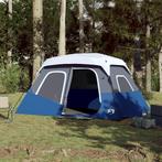 vidaXL Tent met LED 6-persoons snelontgrendeling lichtblauw, Verzenden, Nieuw, Tot en met 2