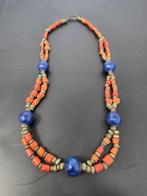 Metaal - Halsketting - 1950, Corail, Lapi Lazuli