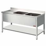 Spoeltafel met 2 kuipen en 1 druipvlak | Diamond | L1421S/6, Zakelijke goederen, Verzenden, Nieuw in verpakking
