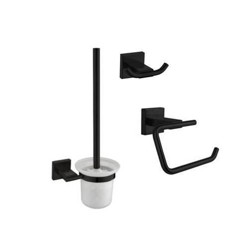 Toilet Accesoireset | Wandmontage | Mat Zwart | 55% KORTING!, Doe-het-zelf en Verbouw, Sanitair, Toilet, Nieuw, Rvs, Ophalen