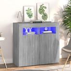 vidaXL Dressoir met LED-verlichting 80x35x75 cm grijs sonoma, Verzenden, Nieuw, 50 tot 100 cm, 25 tot 50 cm