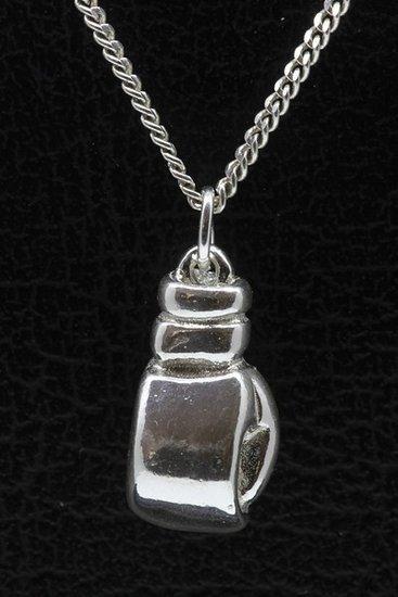 Zilveren Bokshandschoen groot ketting hanger, Sieraden, Tassen en Uiterlijk, Kettinghangers, Verzenden