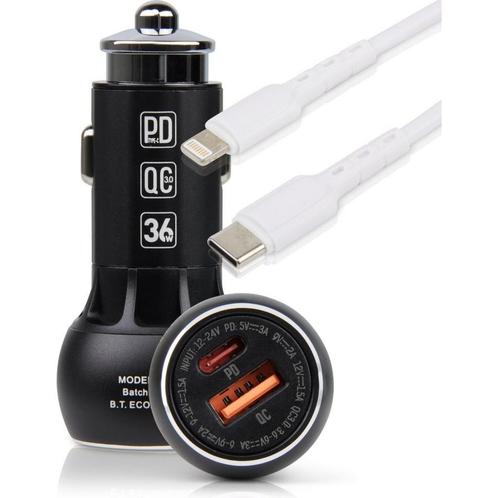 Snellader iPhone + iPhone Oplader Kabel USB C - 36W Max, Telecommunicatie, Autoladers, Ophalen of Verzenden